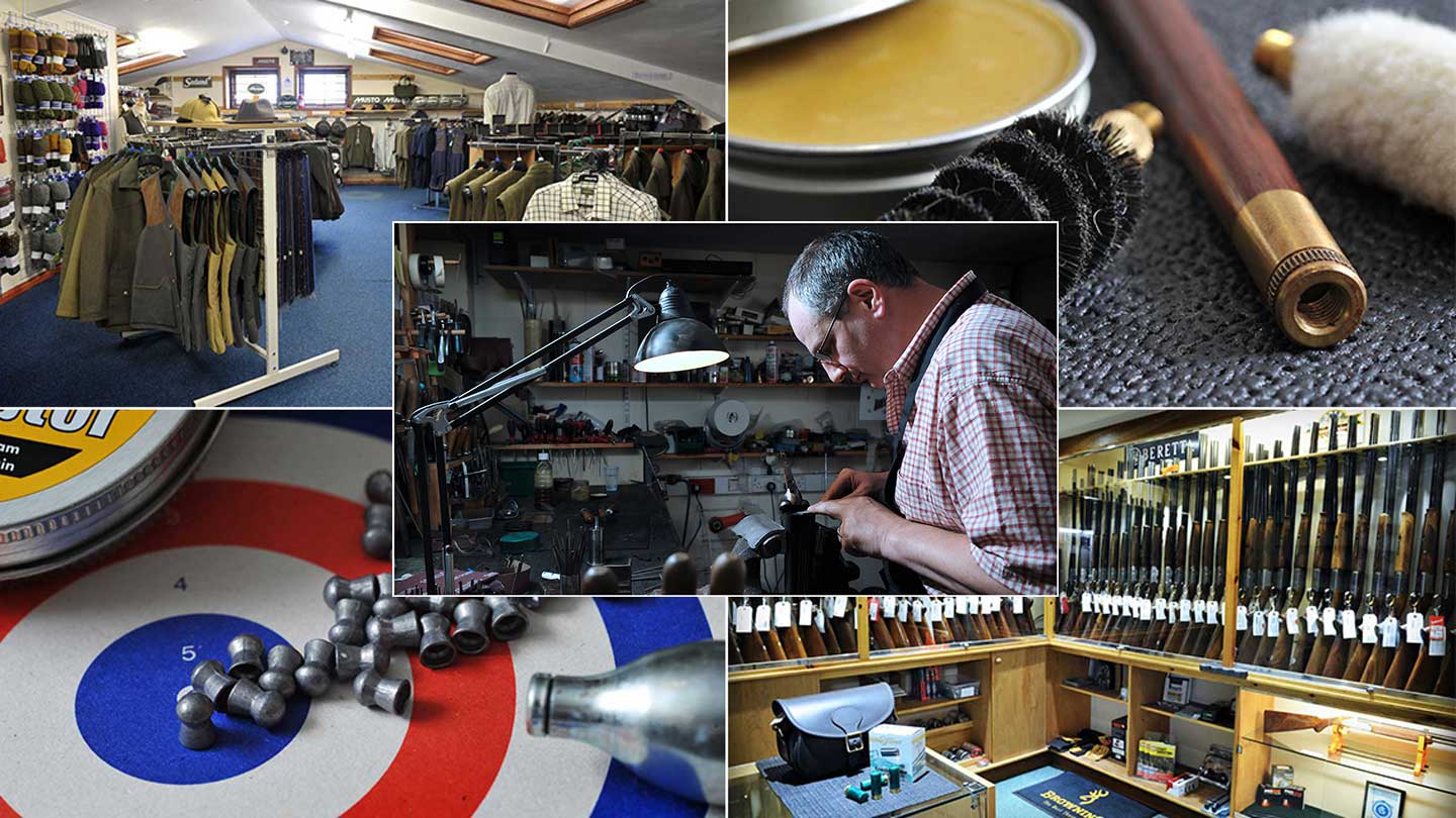 Collage image of shop areas